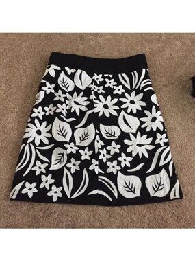 Black & White Floral Skirt